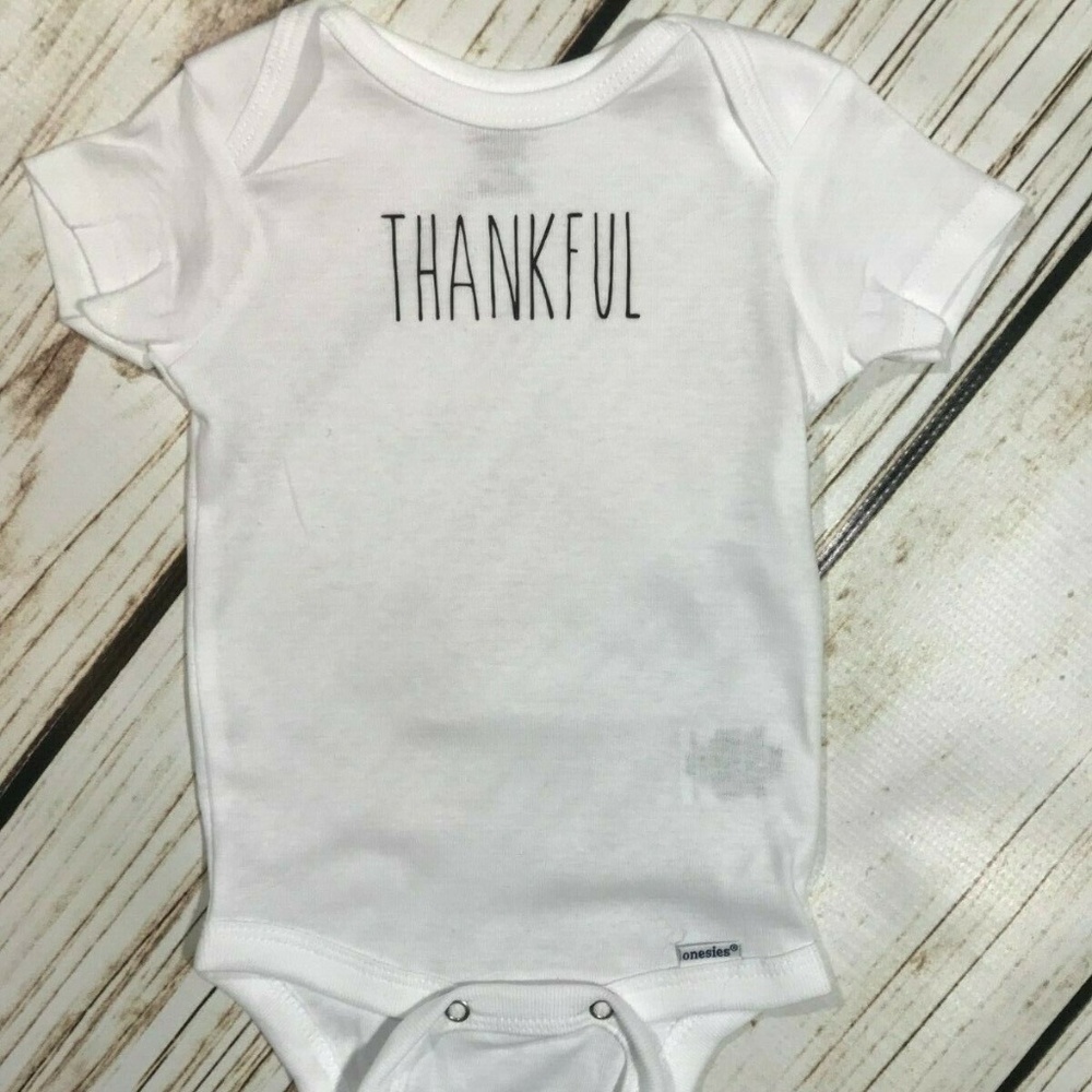 Gerber Onesie Thankful Rae Dunn Inspired 0-3 M